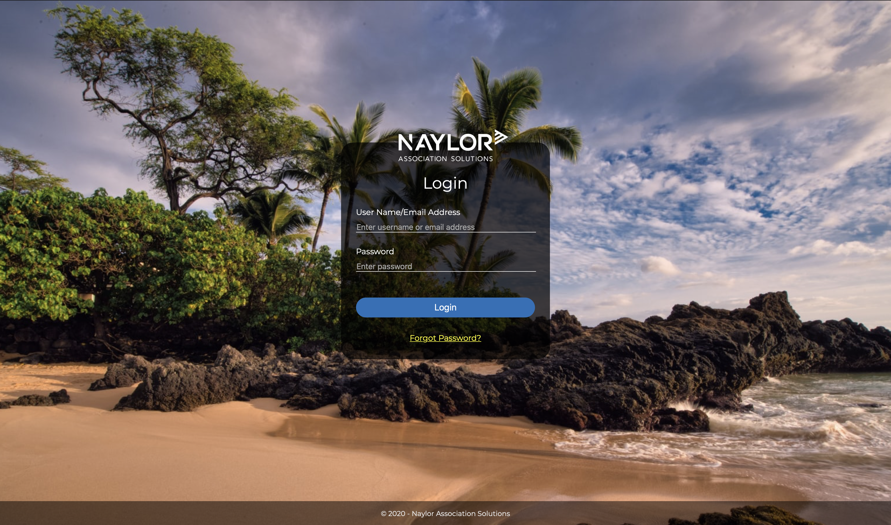 login screen